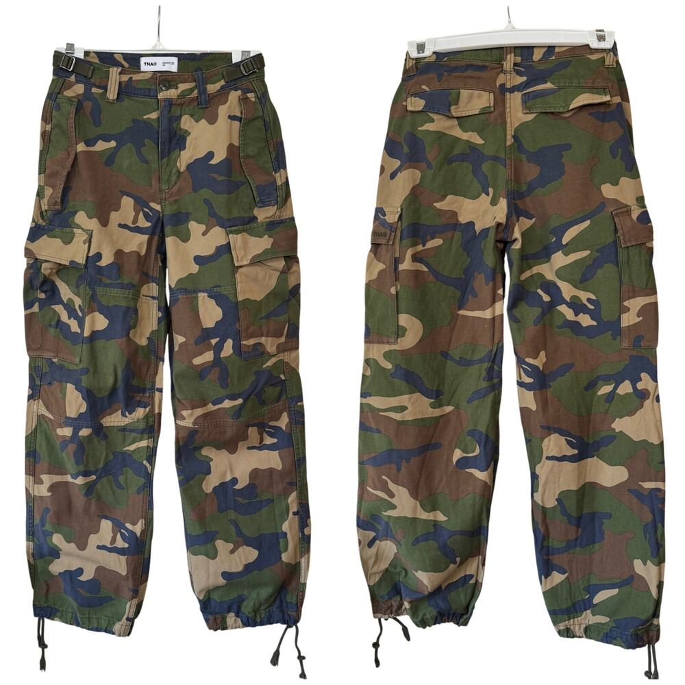 Aritzia TNA New Supply Cargo Camo Pant Mid Rise Size 00 EUC Relaxed Festival - Picture 6 of 16